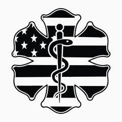 EMS American flag Vector File