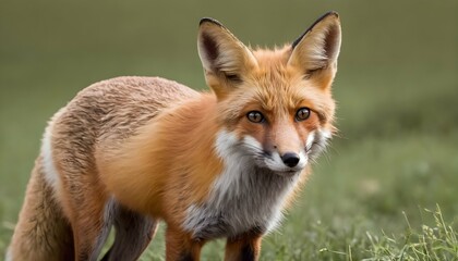 A Fox With Its Ears Flattened Against Its Head