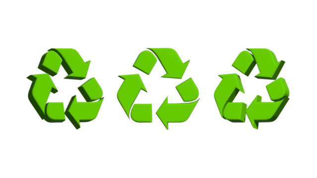 recycle symbol on green