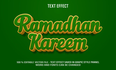 Ramadhan Kareem 3d editable text effect style