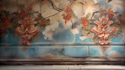 Echoes of Eternity: Reviving Ancient Mural Patterns - Exquisite Wallpaper for Modern Walls - obrazy, fototapety, plakaty