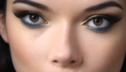 Fototapeta premium Close-up of Beautiful woman face skin with perfect make-up