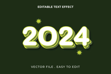 2024  3d editable vector text effect style, or2024 text effect.