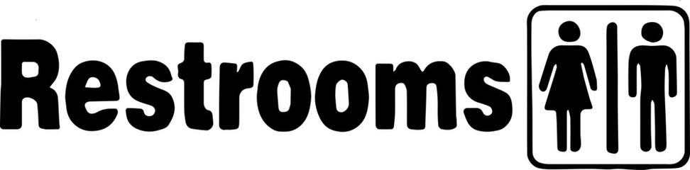 Restroom Sign Black and White