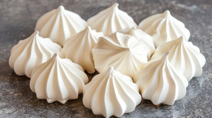 Expertly captured image of meringue cookies beautifully arranged on a charming rustic kitchen table