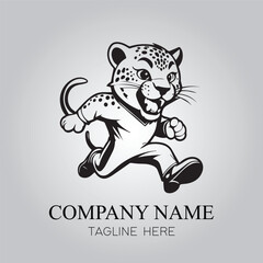 Jaguar character company logo vector image