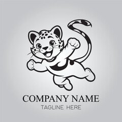 Jaguar character company logo vector image