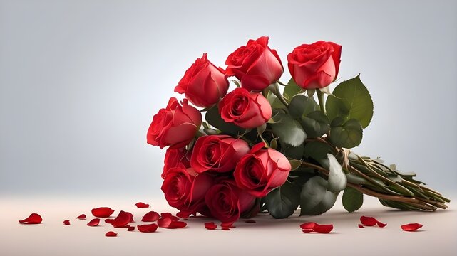 png image of a solitary cutout item on a translucent background with a bouquet of red roses