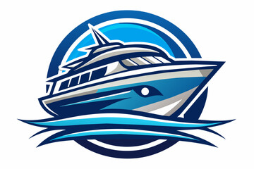 yachting logo vector arts illustration 