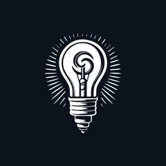 a light bulb that is on a black background