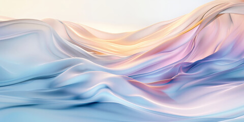 Ethereal Fabric Waves Flow in Graceful Pastel Harmony, Digital Art Beauty., and background