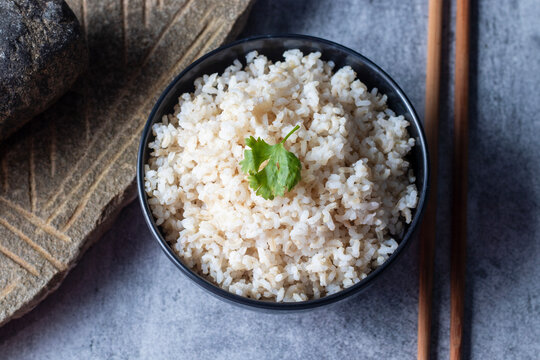 gluten free healthy food cooked Brown rice. 