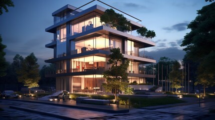 A photo of a Modern and Sleek Apartment Building