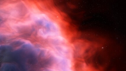 Cosmic background with a blue purple nebula and stars
