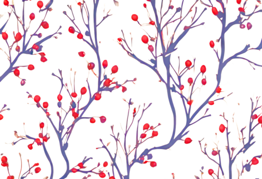 background confusion seamless pattern floral Vector Stylish texture branches Endless berries