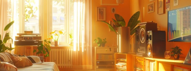 Picture a cozy, sun-drenched room filled with items that blend the past and future