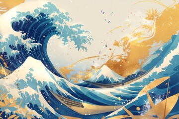The Great Wave off Kanagawa - obrazy, fototapety, plakaty