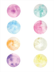 Vector colorful watercolor design elements hand drawn with salt. Texture background, abstract illustration gradient isolated on white background