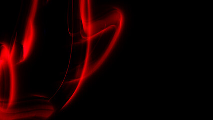 Abstract irregular red light on black background. Long exposure. Light painting photography.