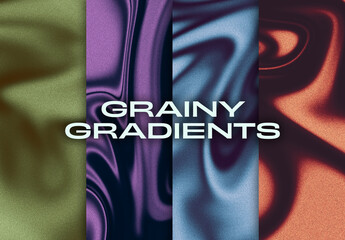 Set of Liquid Grainy Gradient Textures - obrazy, fototapety, plakaty