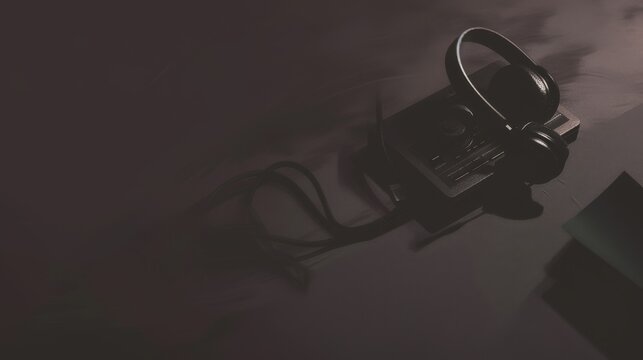 An evocative image portraying the silhouette of headphones and a cassette player, symbolizing the nostalgic essence of music