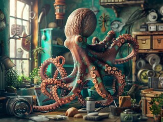 octopus carpenter  - obrazy, fototapety, plakaty