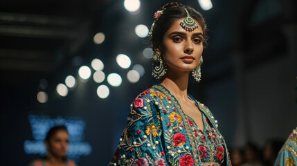 Indian fashion model at a fashion show
