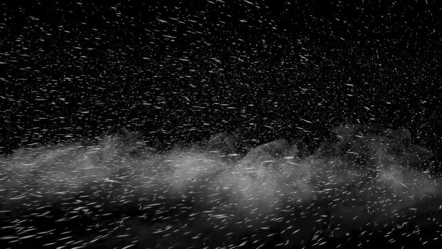 Blowing Snow, seamless loop with Alpha Matte.