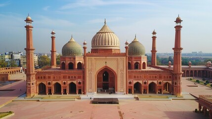 Fototapeta premium Immerse Yourself in History: Badshahi Mosque, Lahore's UNESCO Gem