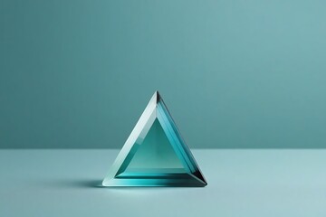 Pale Teal Glass Triangle