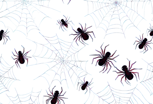 drawn Hand blue pattern dreadful halloween spiders black line Illustrated cobweb backdrop background seamless art creepy spooky