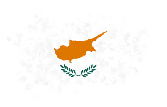 cyprus flag with paint splashes
