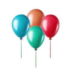 3 colorful balloons deflated png
