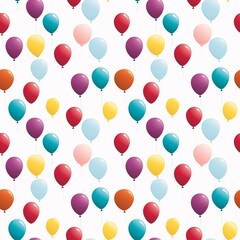 Brightly colored balloons on a white background 01 - Perfectly repeating background pattern for your designs