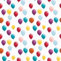 Brightly colored balloons on a white background 01 - Perfectly repeating background pattern for your designs