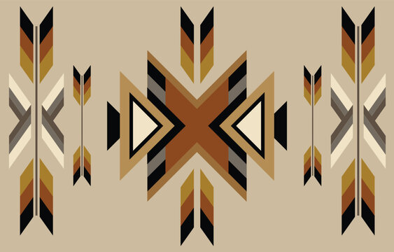 Ethnic tribal Aztec colorful background. tribal arrow pattern, folk embroidery, tradition geometric Aztec ornament. Tradition Native and Navaho design for fabric, textile, print, rug, paper