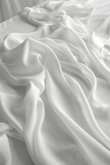 Obraz premium Opulent white silk fabric for creating a luxurious and elegant wedding background ambiance