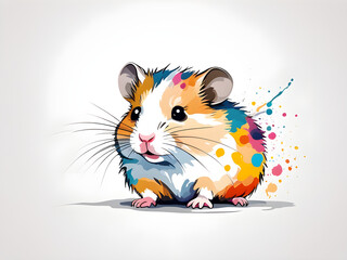 a cute colorful hamster drawn