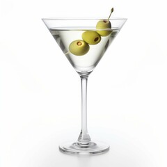 Vodka Martini Cocktail, isolated on white background