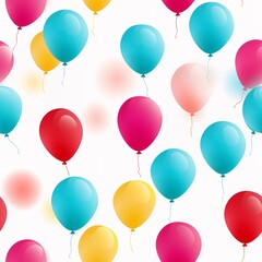 Brightly colored balloons on a white background 02 - Perfectly repeating background pattern for your designs
