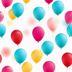 Obraz premium Brightly colored balloons on a white background 02 - Perfectly repeating background pattern for your designs