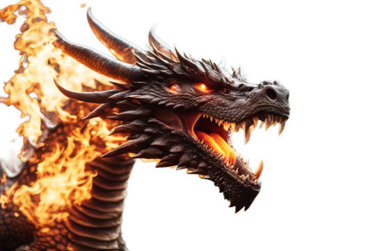angry dragon fire spitting monster attack art fantastic fictional creature strong legend old mythology fantasy illustration fairy tale story fear breath imagination evil hunt fearful danger large