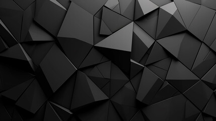 black and white image of an abstract pattern with geometric shapes, cubes, triangles, or squares in black on the background