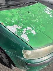 Car with peeling paint