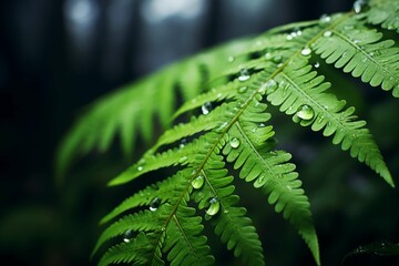 A fern leaf in the rainforest
