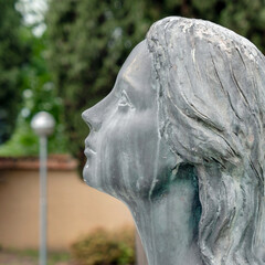 Sad woman statue