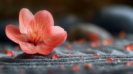 Blooming on zen garden