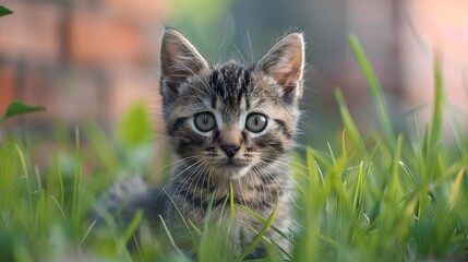 Naklejka na ściany i meble Purrfection in a Bundle: Adorable Domestic Kitten Cuteness