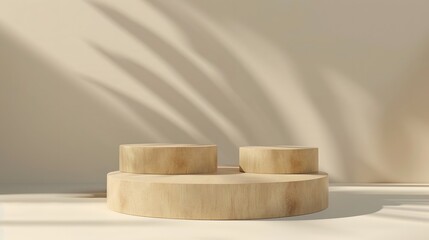 Elegant Elevation: Ivory Abstract Podium for Product Presentation