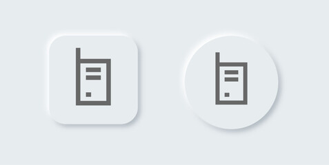 Walkie talkie line icon in neomorphic design style. Radio signs vector illustration.